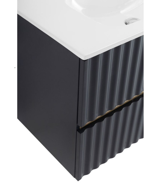 Тумба с раковиной Art&Max Elegant AM-ELEGANT-900-2C-SO-GM-LED серый матовый / с подсветкой фото