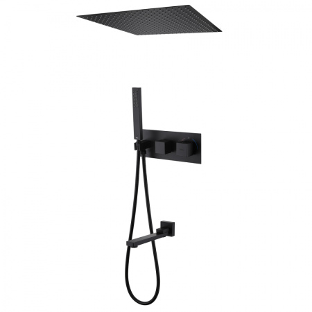 Душевая система скрытого монтажа с термостатом Abber Daheim AF8254B черная матовая фото