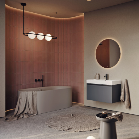 Тумба под раковину Aqwella Pure 81 PUR0108GRM серая фото