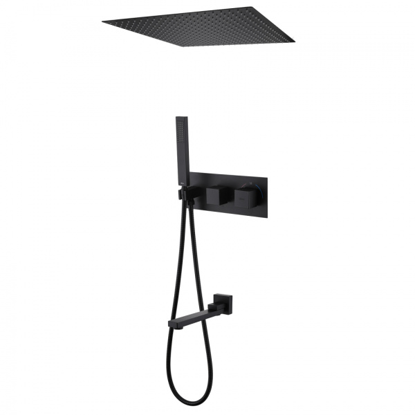 Душевая система скрытого монтажа с термостатом Abber Daheim AF8254B черная матовая фото