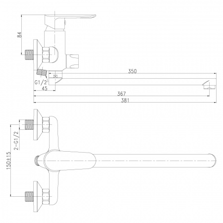 Смеситель для ванны с душем Rossinka RS 32 RS32-32 фото