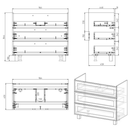 Тумба с раковиной Alvaro Banos Barcelona maximo 8400.1400 100 см фото