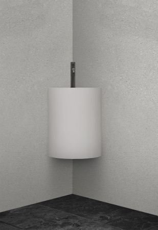 Раковина подвесная моноблок Abber Stein AS2625 угловая, белая матовая фото