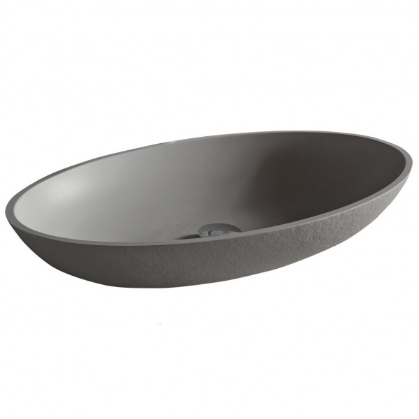 Накладная раковина Acquabella Oval LAVABO_ON-TOP_OVAL_SLATE_CEMENTO 58х38 фото