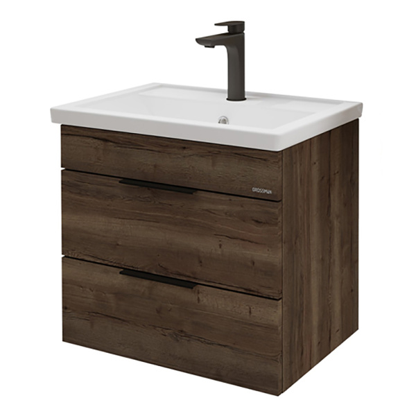 Тумба под раковину Grossman Форта 60 1060052 темный дуб галифакс фото