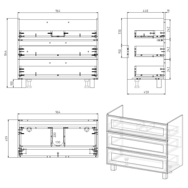 Тумба с раковиной Alvaro Banos Barcelona maximo 8400.1400 100 см фото