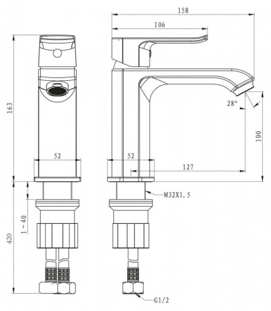 Смеситель для раковины BelBagno Disco DIS-LVM-CRM фото