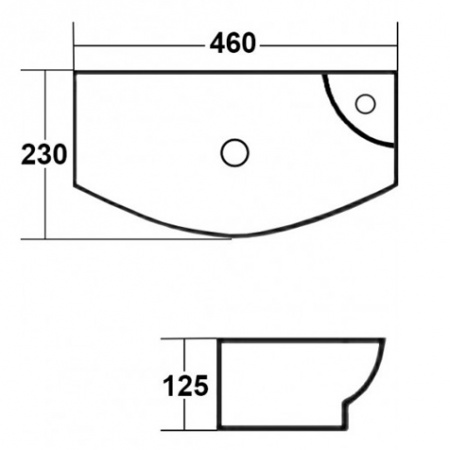 Мини-раковина CeramaLux N 7946L 46х23 фото