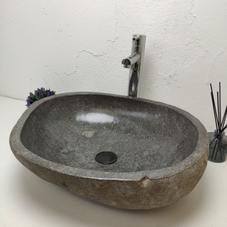Накладная раковина из речного камня RS01202 (54*46*14) фото