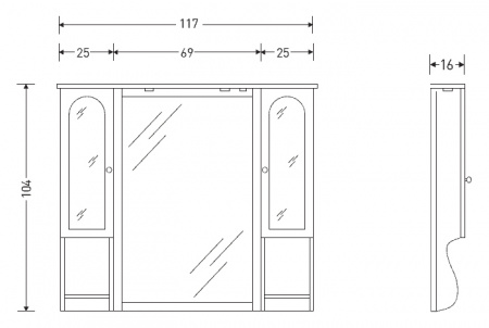 Зеркало-шкаф Eban Arianna/Gemma FCPLS1152N 117 см фото