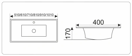 Раковина GID NYJ803-90 91х40 фото