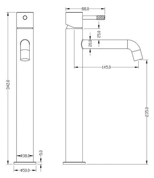 Высокий смеситель для раковины Boheme Uno 462-B фото