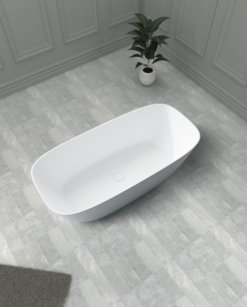 Ванна из искусственого камня Abber Stein AS9612-1.7 170x72 белая матовая фото