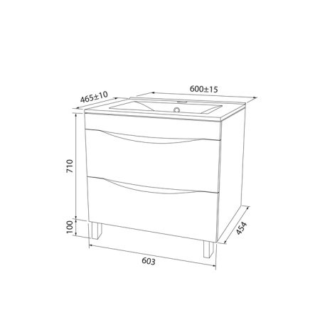 Тумба с раковиной Iddis Cloud CLO60WFi95K 60 см фото