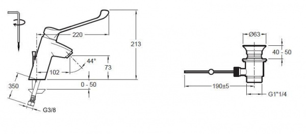 Смеситель для раковины Jacob Delafon Easy E18161-CP фото