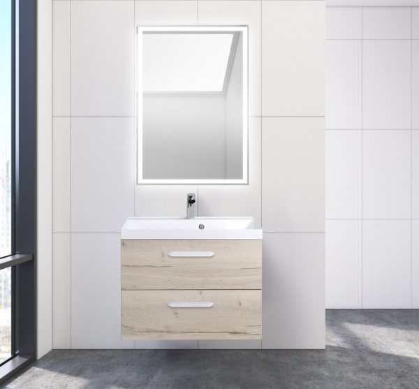 Тумба под раковину Belbagno Aurora AURORA-700-2C-SO-RGB Rovere Galifax Bianco фото