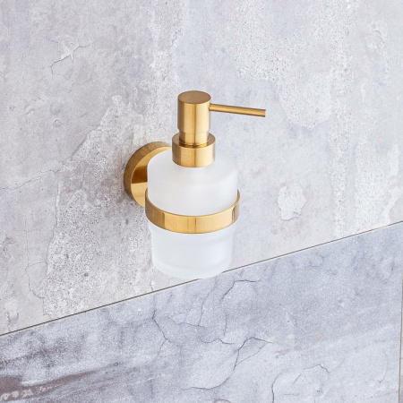Дозатор для жидкого мыла Bemeta Sablo 160109102 золото матовое фото