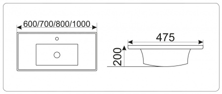 Раковина CeramaLux N NY J839-80 80х47,5 фото