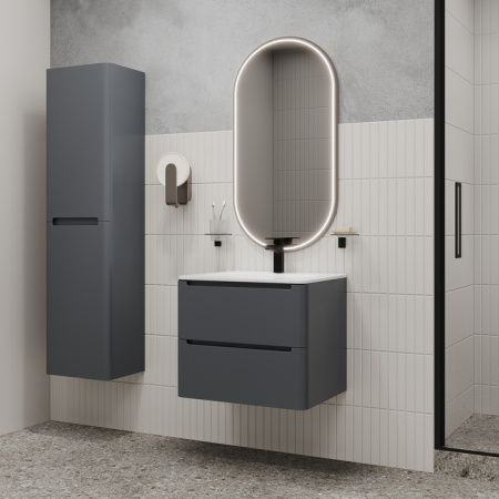 Тумба с раковиной Iddis Edifice EDI60D0i95K 60 см, темно-серая фото