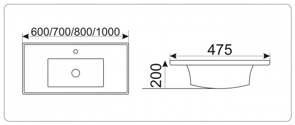 Раковина CeramaLux N NY J839-80 80х47,5 фото