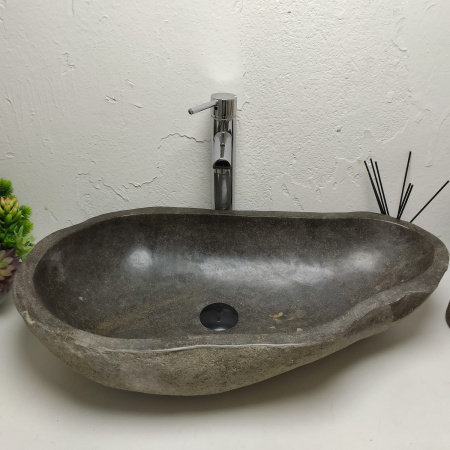 Накладная раковина из речного камня RS01314 (70*39*16) фото