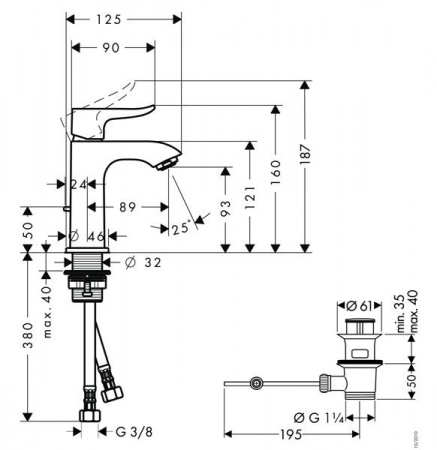 Смеситель для раковины Hansgrohe Metris 31088000 фото