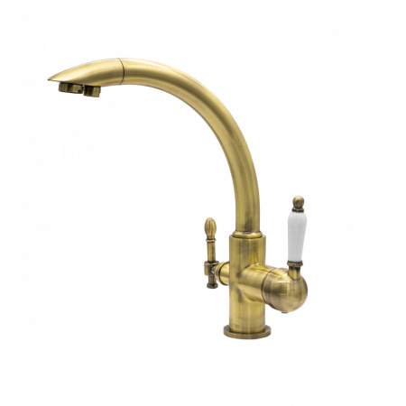 Смеситель для кухни с фильтром для воды Milacio Castellon Ceramic MC.513.BR бронза фото