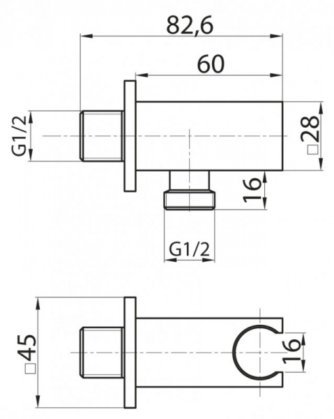 Подключение для шланга с держателем лейки Cezares CZR-AI12-01 фото