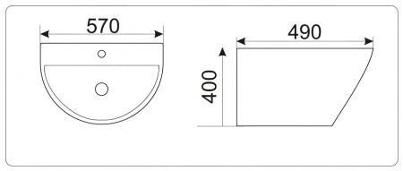 Раковина-моноблок подвесная CeramaLux N NB 165 57х49 фото