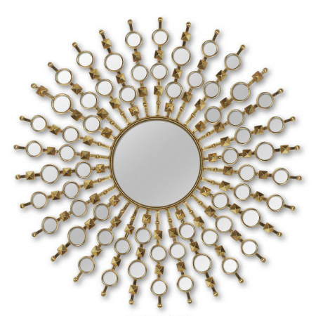 Зеркало-солнце в металлической раме Art-Zerkalo Bang Brass MH2033BS 99x99 фото