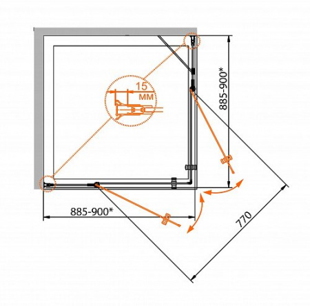 Душевой уголок Cezares Royal Palace ROYAL PALACE-A-22-90-C-Br 90х90 фото