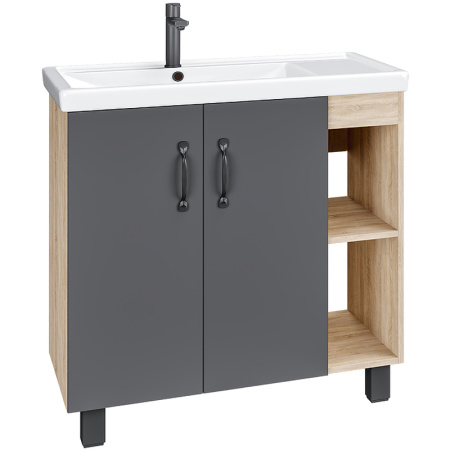 Тумба под раковину Grossman Флай 80 108002 серая фото