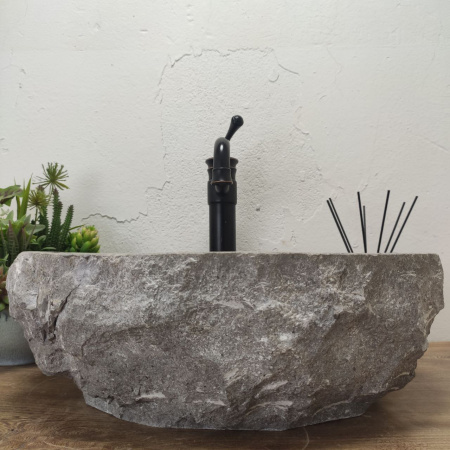 Накладная раковина из мрамора Erozy Grey EM-01376 (45*40*15) фото