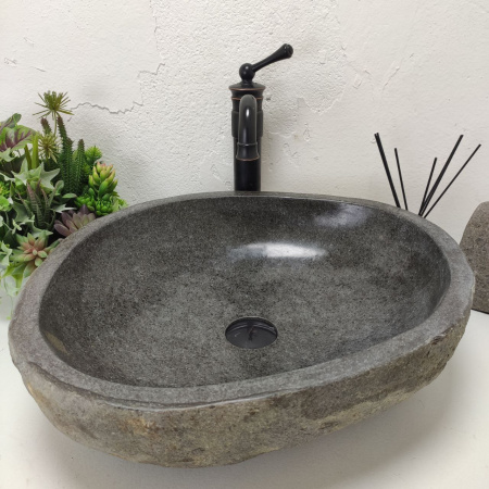 Накладная раковина из речного камня RS01509 (49*46*15) A12 фото