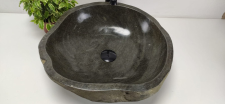 Накладная раковина из речного камня RS0814 (48*44*15) фото