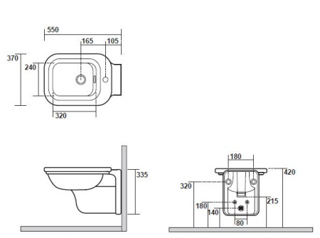 Биде подвесное Kerasan Waldorf 4125K1bi/cr*1 фото