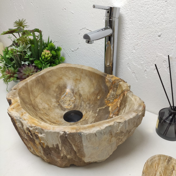 Накладная раковина из окаменелого дерева Fossil Basin OD-01285 (41*35*15) фото