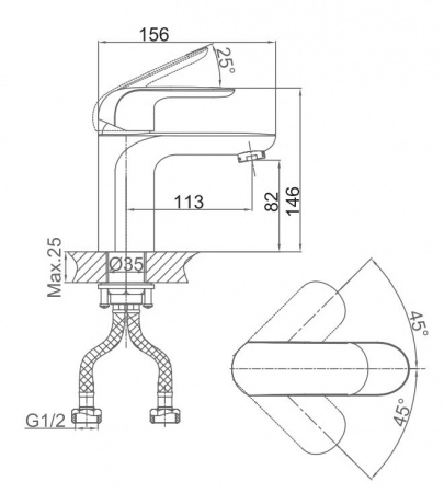 Смеситель для раковины D&K Venice Gondola DA1022101 фото