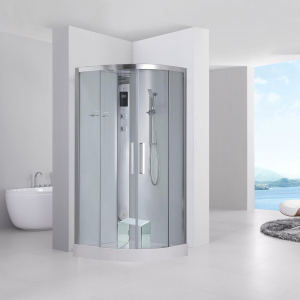 Душевая кабина с гидромассажем и паром Acquazzone Alexandra 100S 100х100х220 фото