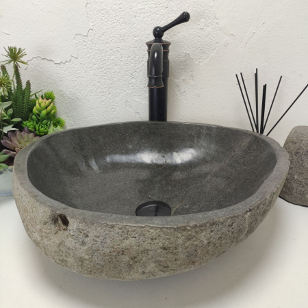 Накладная раковина из речного камня RS01522 (47*42*15) C10 фото