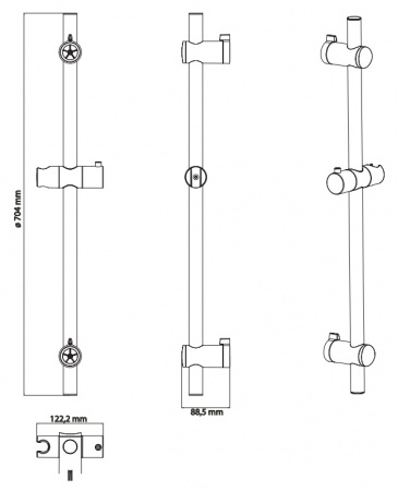 Душевая штанга Omnires DR10CR хром фото