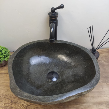 Накладная раковина из речного камня RS01133 (46*38*15) C2 фото