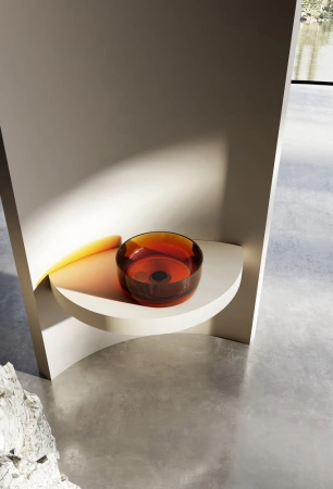 Накладная раковина Abber Kristall AT2804Opal 40x40 коричневая фото