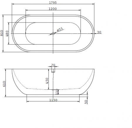 Акриловая ванна BelBagno BB26 179,5х81 фото