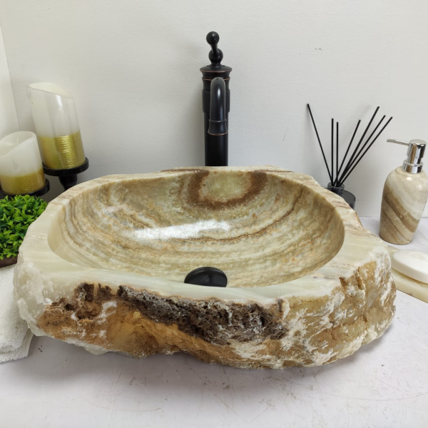 Накладная раковина из оникса Erozy Green EO-00764 (51*38*15) фото