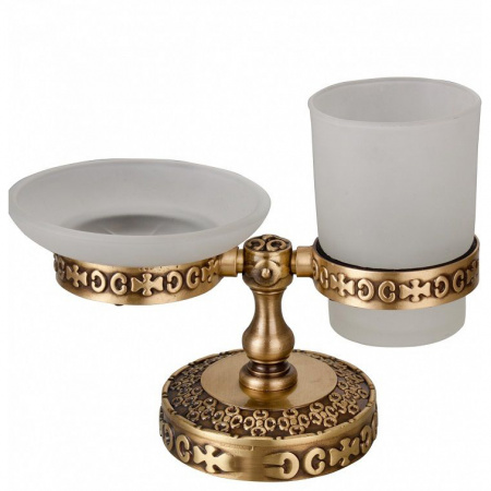 Стакан для зубных щеток с мыльницей Zorg Antic AZR 22 BR фото