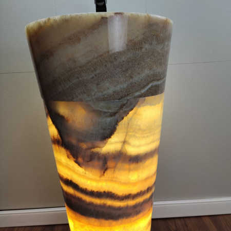 Раковина напольная из оникса Yellow ON-01355 (45*45*90) фото