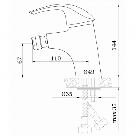Смеситель для биде Ganzer Engelbart GZ 03051 фото