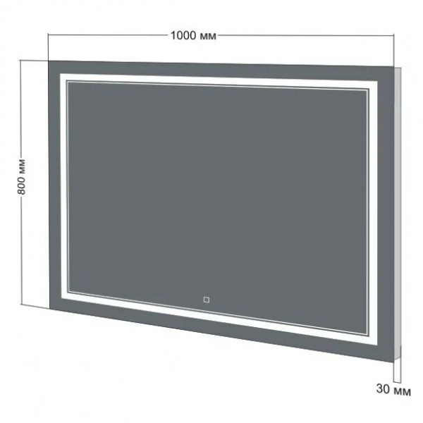 Зеркало кнопочное Бриклаер Эстель-2 100 см фото