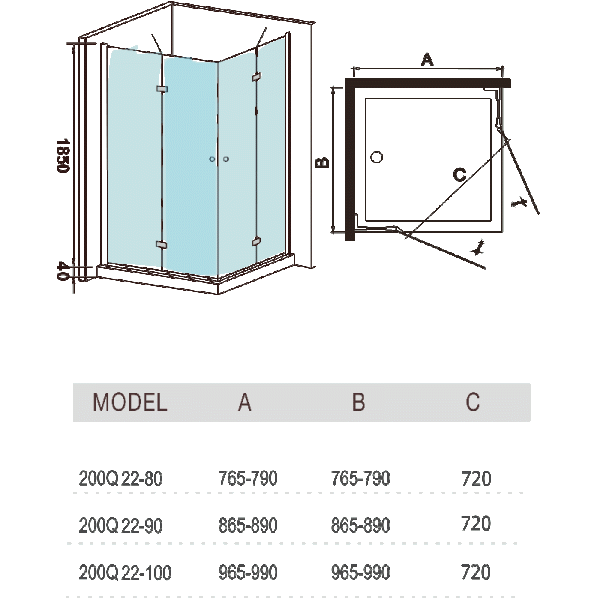 Душевой уголок WeltWasser WW200 200Q22-90 90х90 фото